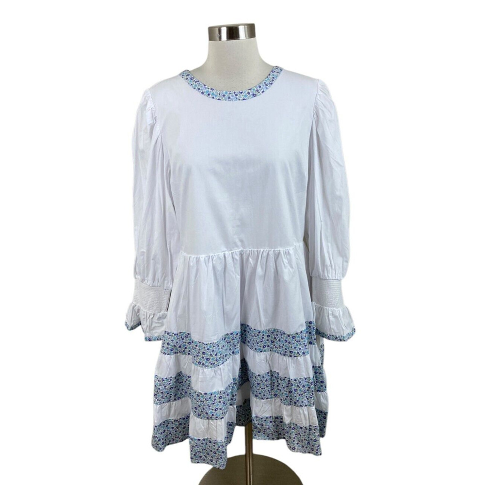Tuckernuck Pomander Place Floral Tiered Fran Mini Dress Size Large Coastal